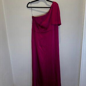 Sachin & Babi "Chelsea" One Shoulder Gown Size 14 Color: Dragonfruit